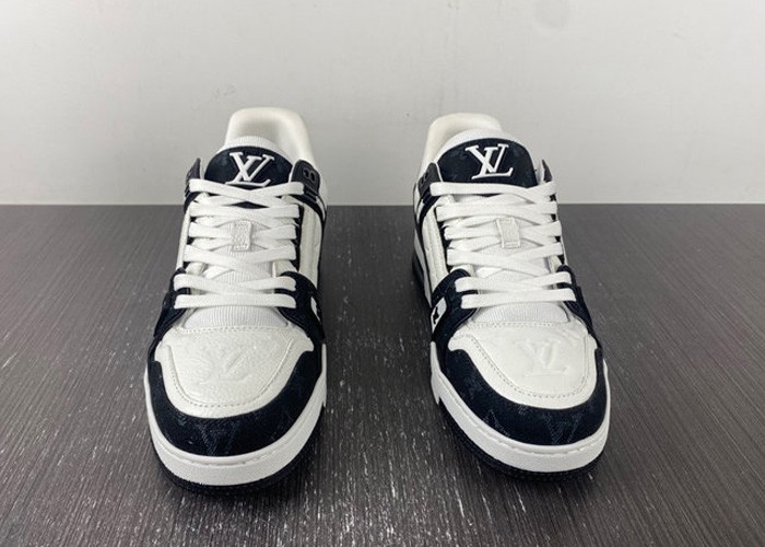 L***V  Monogram Black Denim Sneaker